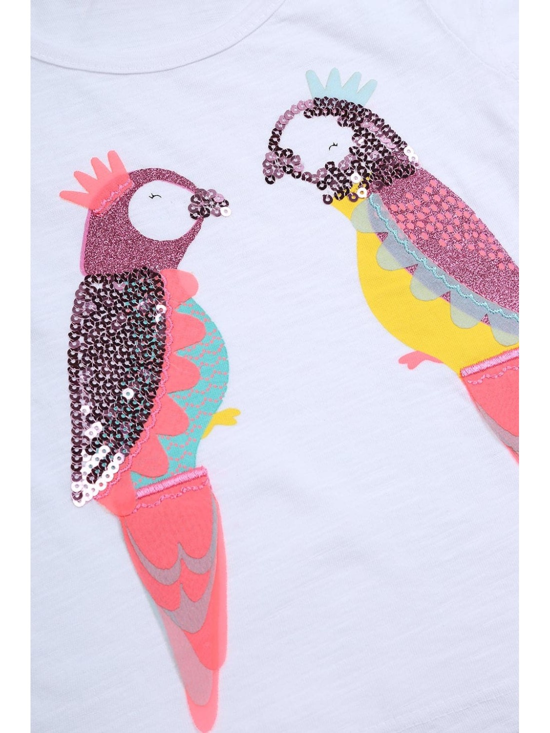 White blouse with parrots NDZ8099 - Online store - Boutique